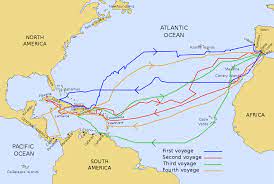 Christopher Columbus travel map