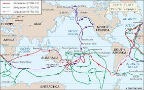 Captain James Cook travel map