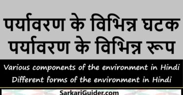पर्यावरण के विभिन्न घटक