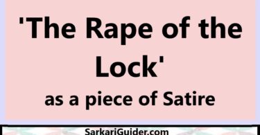 'The Rape of the Lock' as a piece of Satire