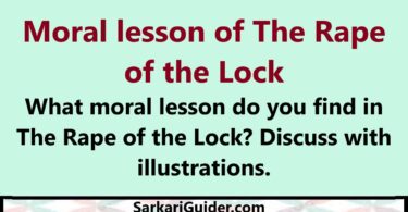 Moral lesson of The Rape of the Lock