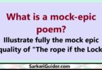 What is a mock-epic poem