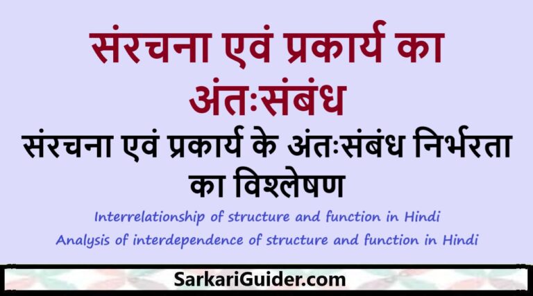 संरचना एवं प्रकार्य का अंतःसंबंध
