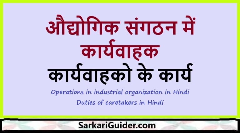 औद्योगिक संगठन में कार्यवाहक